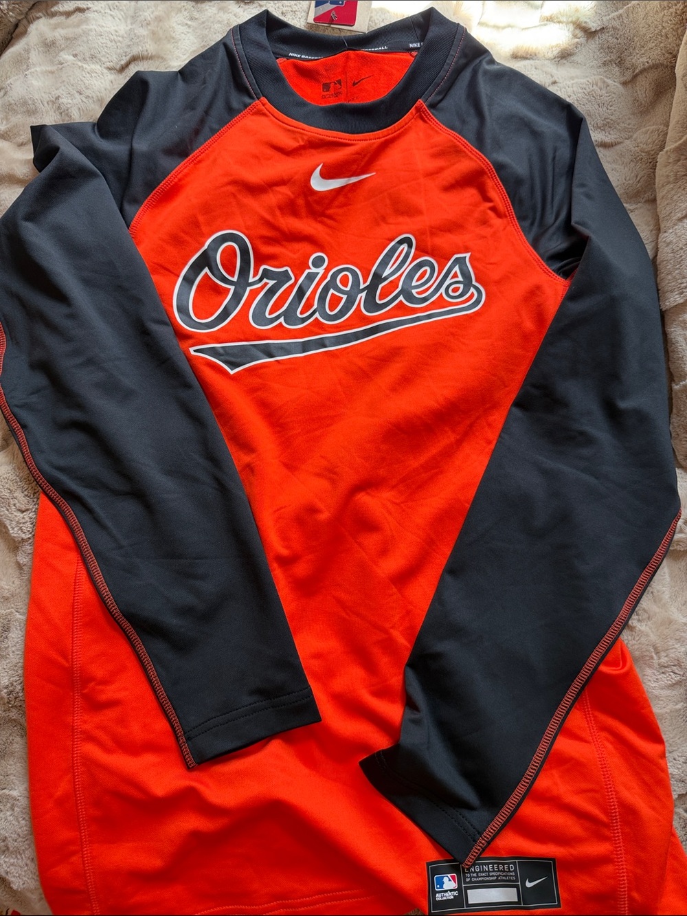 Nike Orioles Dri Fit Athletic Pullover - Orange & Black